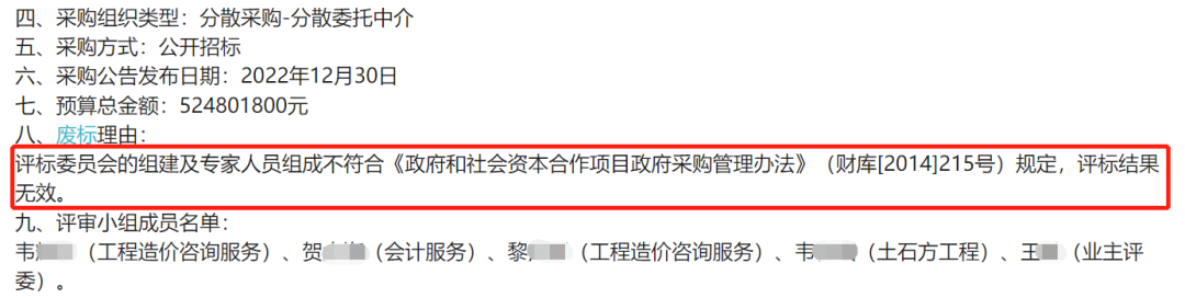5.24億項目廢标,因評标委員(yuán)會(huì)組建不(bù)合規 5.24亿项目废标,因评标委员会组建不合规